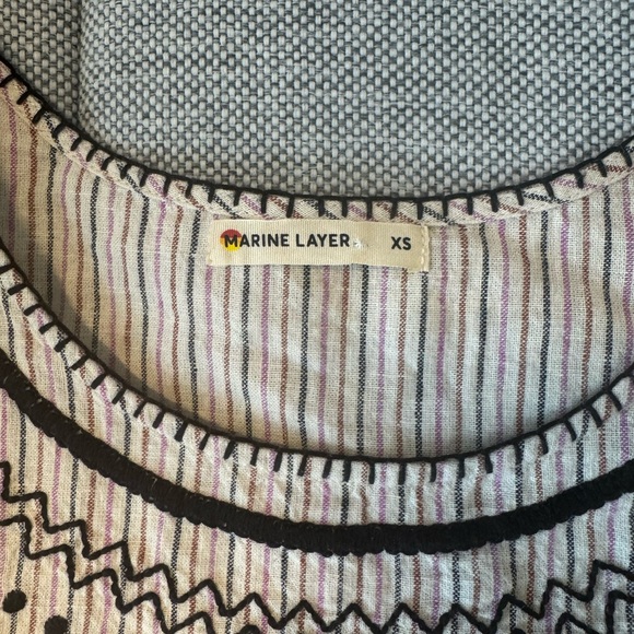 Marine Layer Arden Linen Embroidered Top - Picture 3 of 4